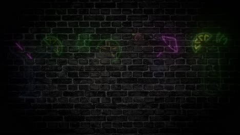Tropical-neon-cocktail-drink-collection-,on-brick-wall-background